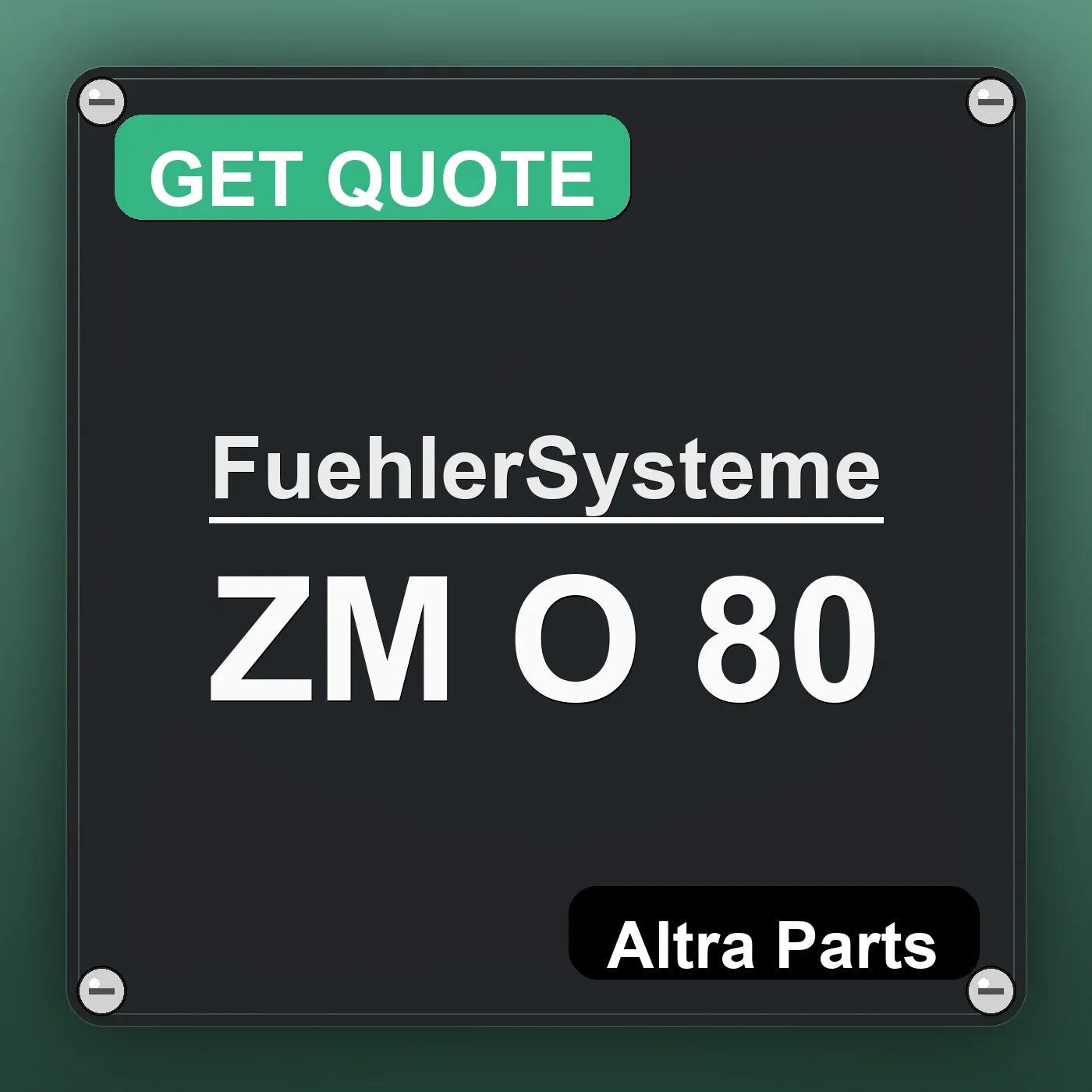 FuehlerSysteme ZM O 80 industrial nameplate style image – Altra Parts. GET QUOTE.