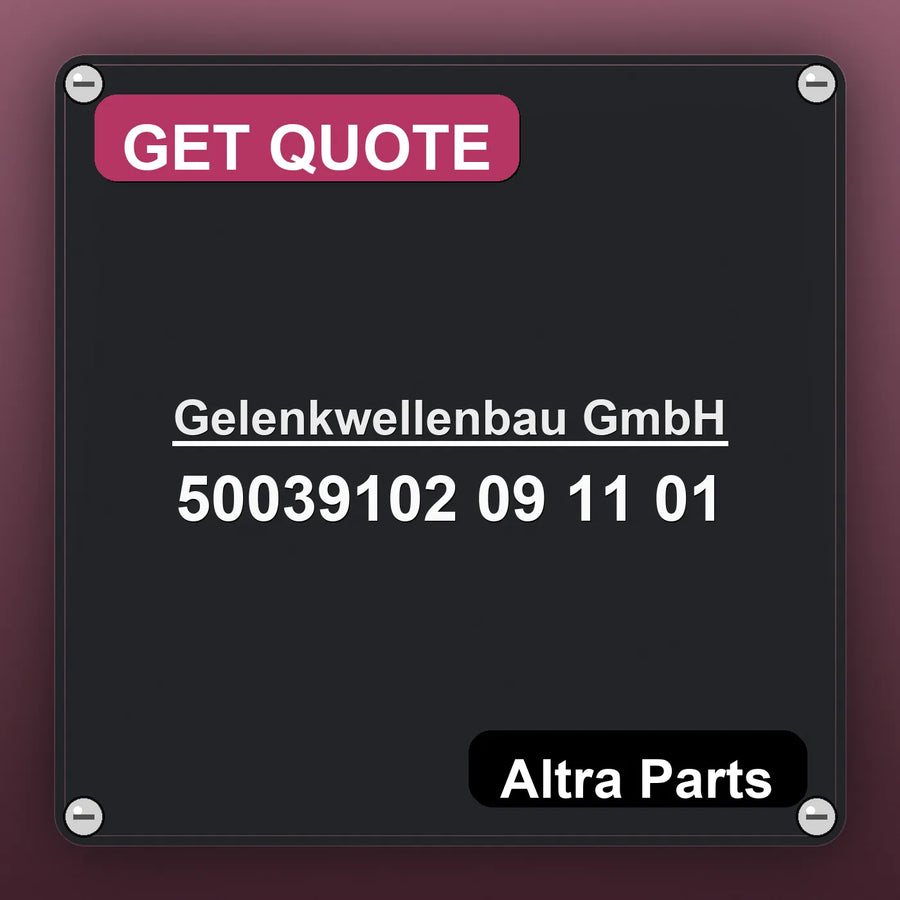 Gelenkwellenbau GmbH 50039102 09 11 01 industrial nameplate style image – Altra Parts. GET QUOTE.