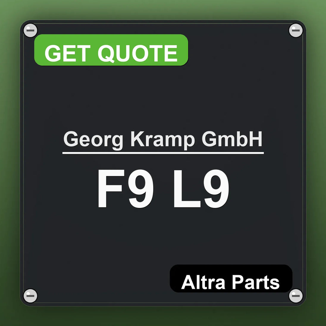 Georg Kramp GmbH F9 L9 industrial nameplate style image – Altra Parts. GET QUOTE.
