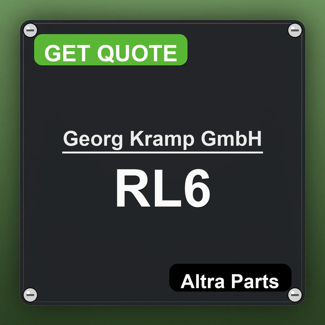 Georg Kramp GmbH RL6 industrial nameplate style image – Altra Parts. GET QUOTE.