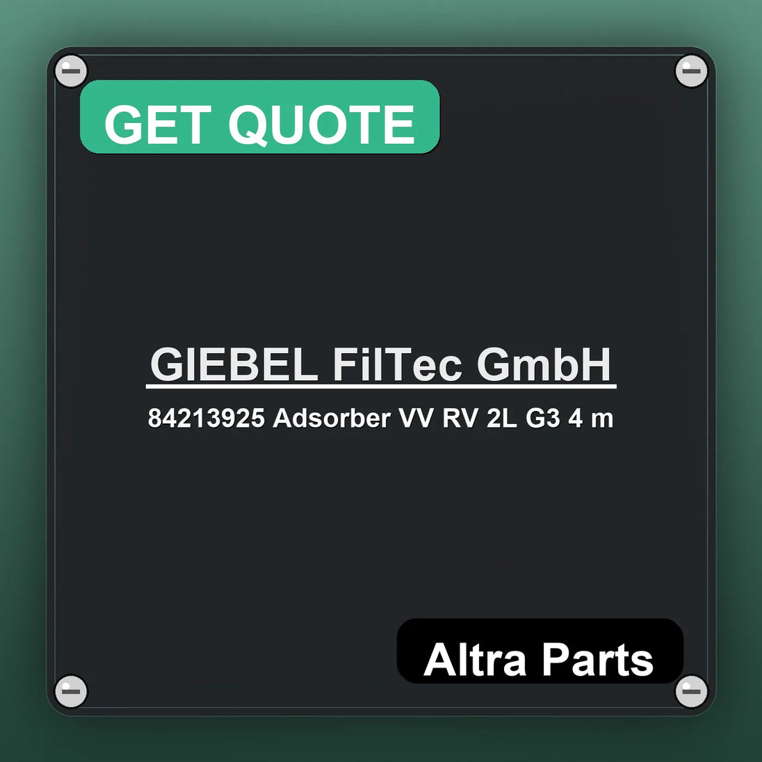 GIEBEL FilTec GmbH 84213925 Adsorber VV RV 2L G3 4 m | Altra Parts