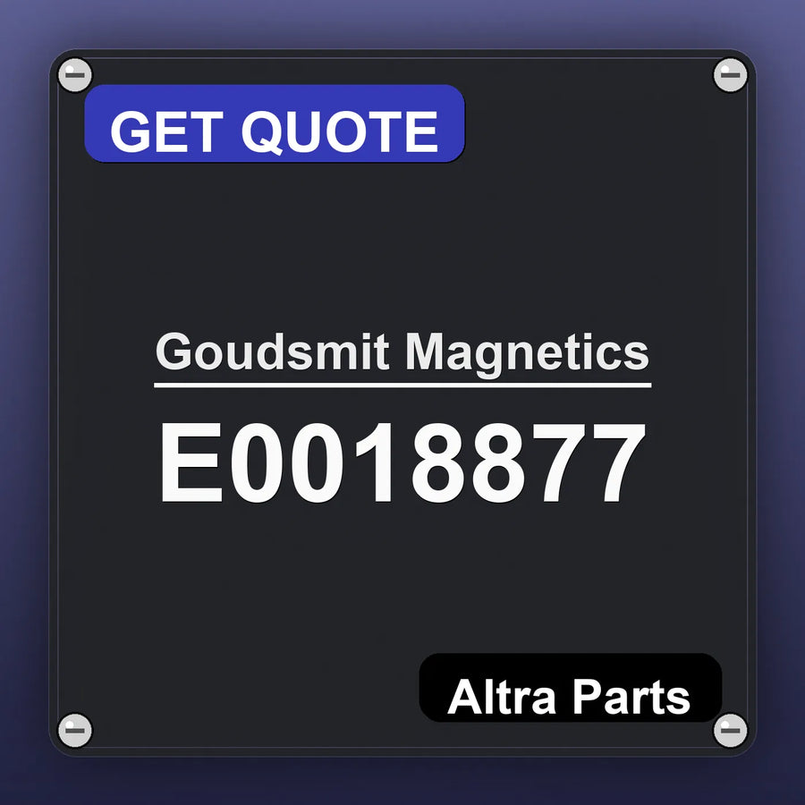 Goudsmit Magnetics E0018877 industrial nameplate style image – Altra Parts. GET QUOTE.
