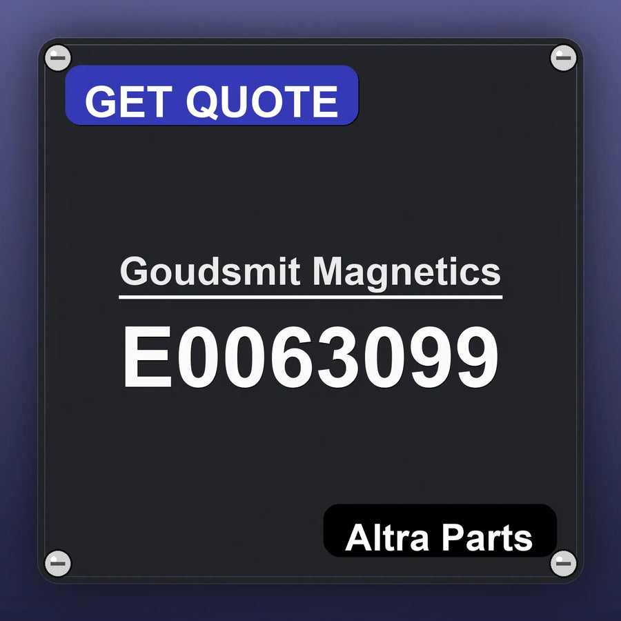 Goudsmit Magnetics E0063099 industrial nameplate style image – Altra Parts. GET QUOTE.