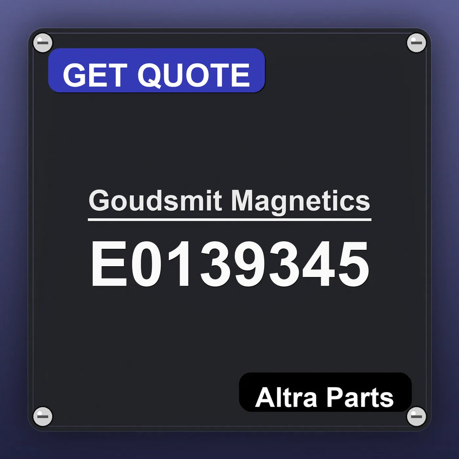 Goudsmit Magnetics E0139345 industrial nameplate style image – Altra Parts. GET QUOTE.