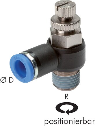 SANG-A Elbow one-way flow control R 1/4"-8mm,exhaust regulating Industrial component