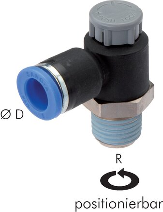 SANG-A Compact throttle valve R 1/4"-4mm,exhaust regulating Industrial component