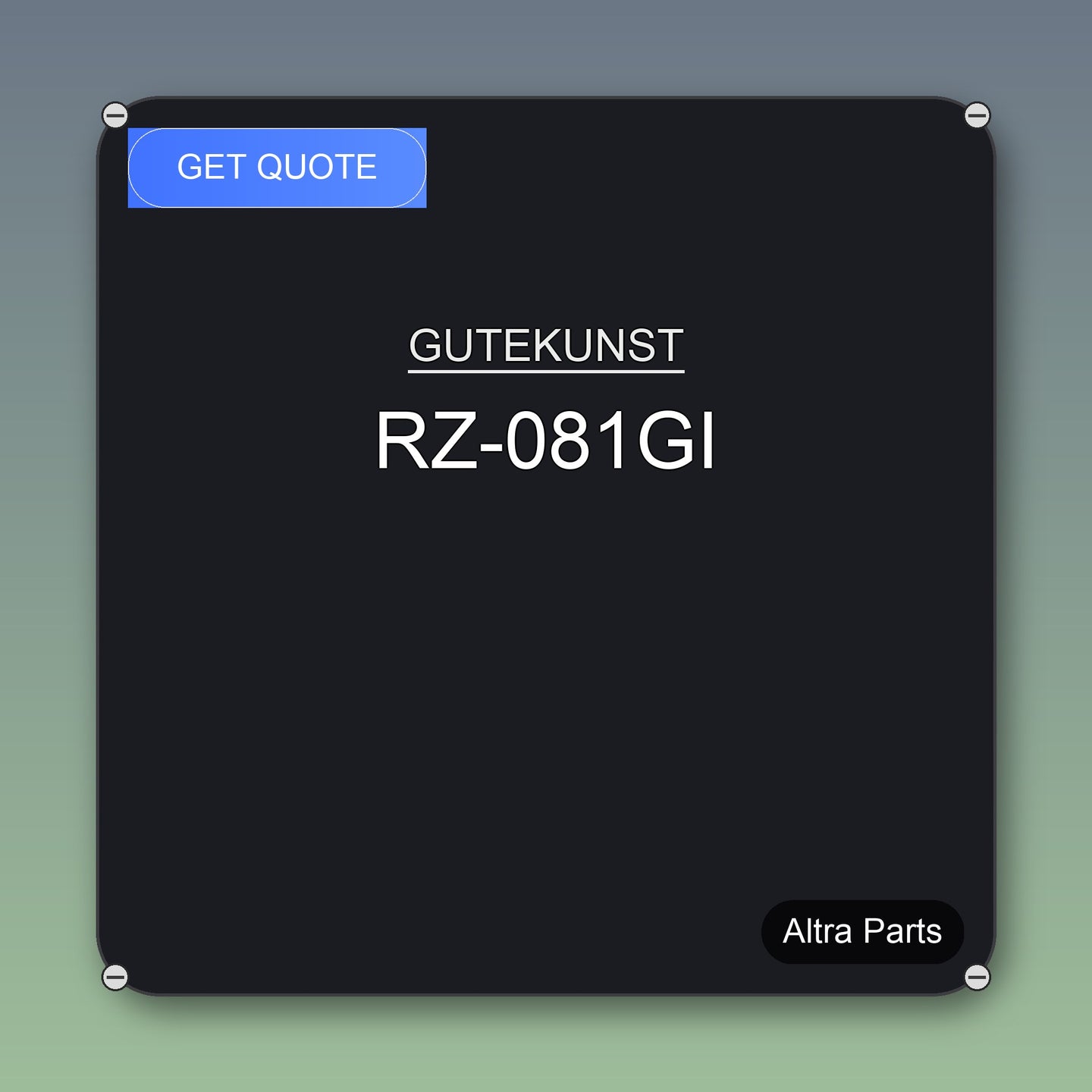GUTEKUNST RZ-081GI industrial spare part – fast international delivery & worldwide shipping