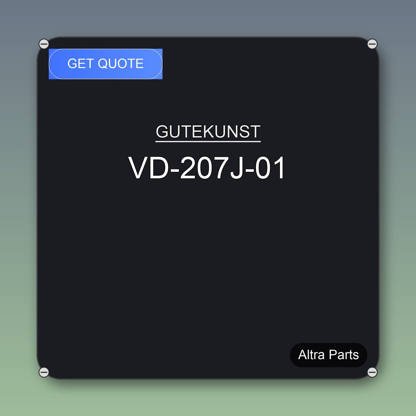 GUTEKUNST VD-207J-01 industrial spare part – fast international delivery & worldwide shipping