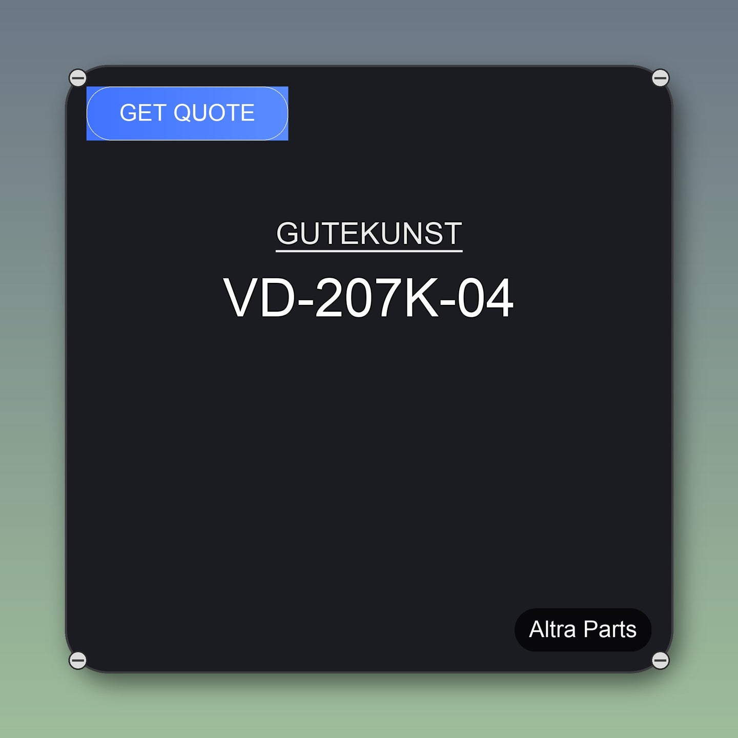 GUTEKUNST VD-207K-04 industrial spare part – fast international delivery & worldwide shipping