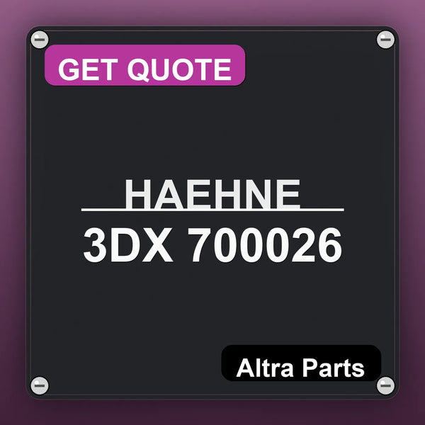 HAEHNE 3DX 700026 industrial nameplate style image – Altra Parts. GET QUOTE.