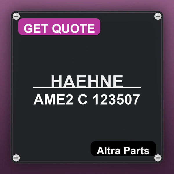 HAEHNE AME2 C 123507 industrial nameplate style image – Altra Parts. GET QUOTE.