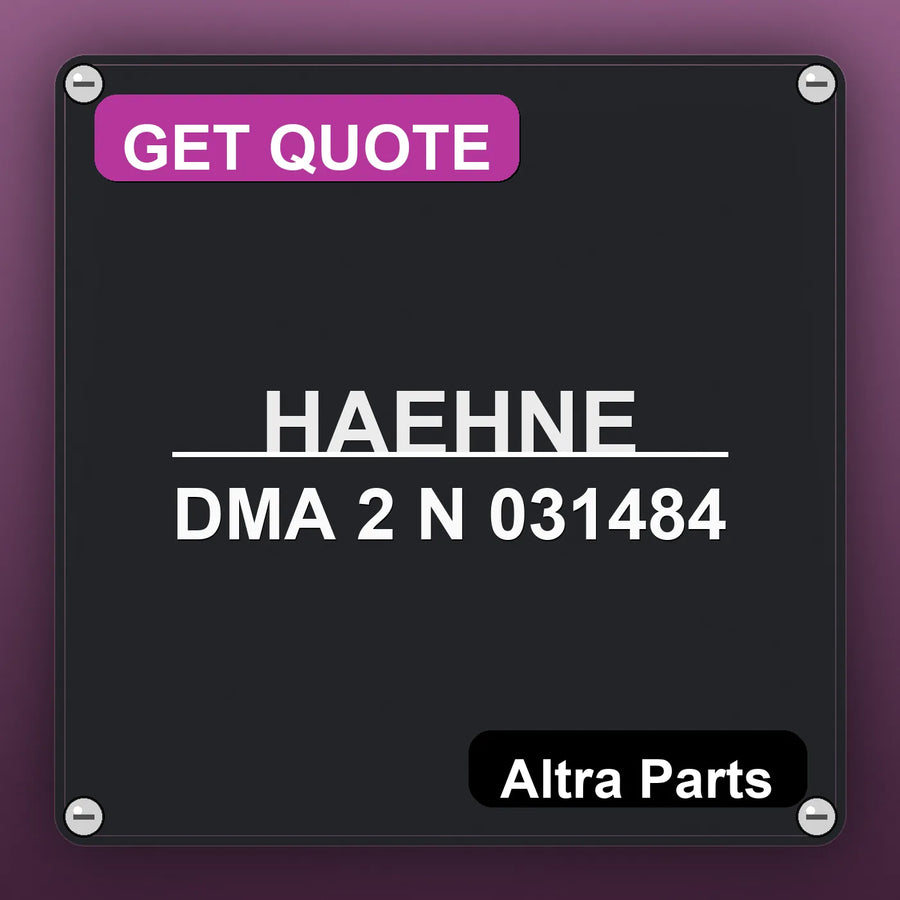 HAEHNE DMA 2 N 031484 industrial nameplate style image – Altra Parts. GET QUOTE.