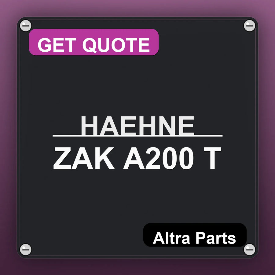 HAEHNE ZAK A200 T industrial nameplate style image – Altra Parts. GET QUOTE.