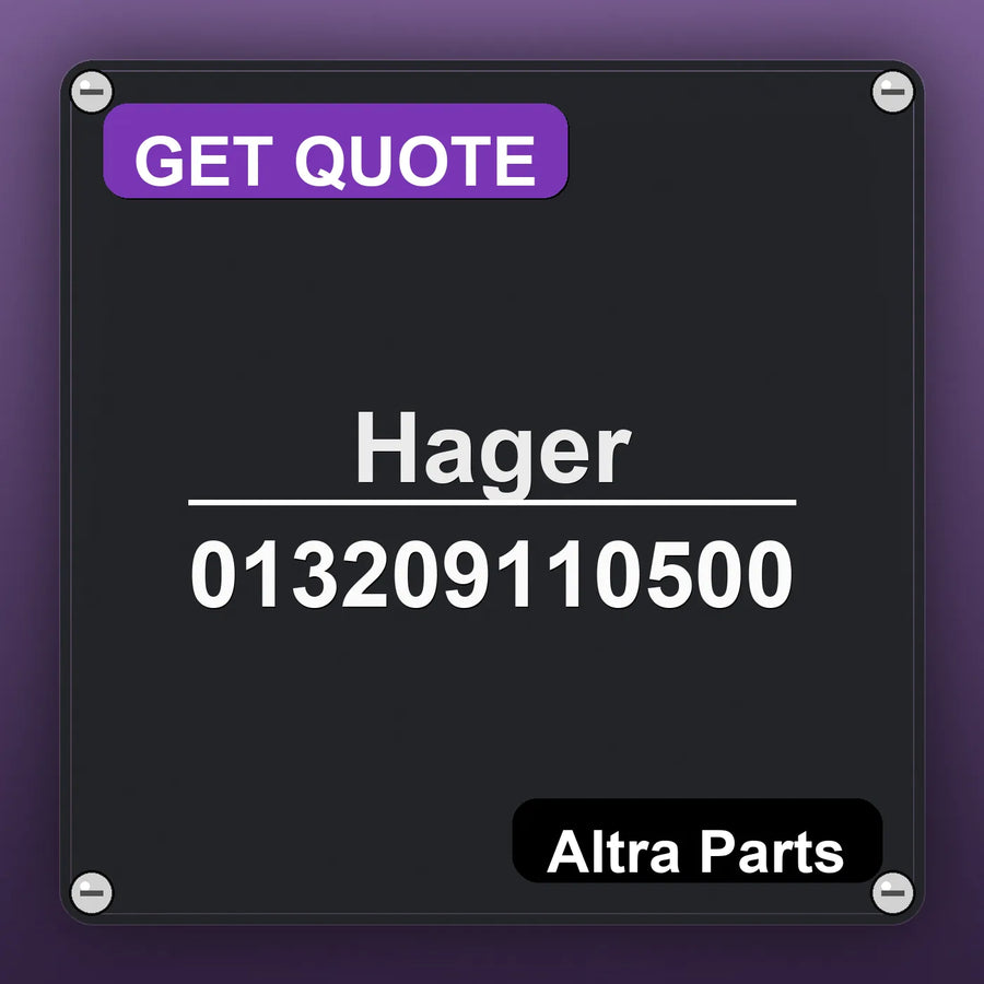 Hager 013209110500 industrial nameplate style image – Altra Parts. GET QUOTE.