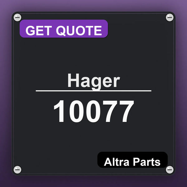 Hager 10077 industrial nameplate style image – Altra Parts. GET QUOTE.