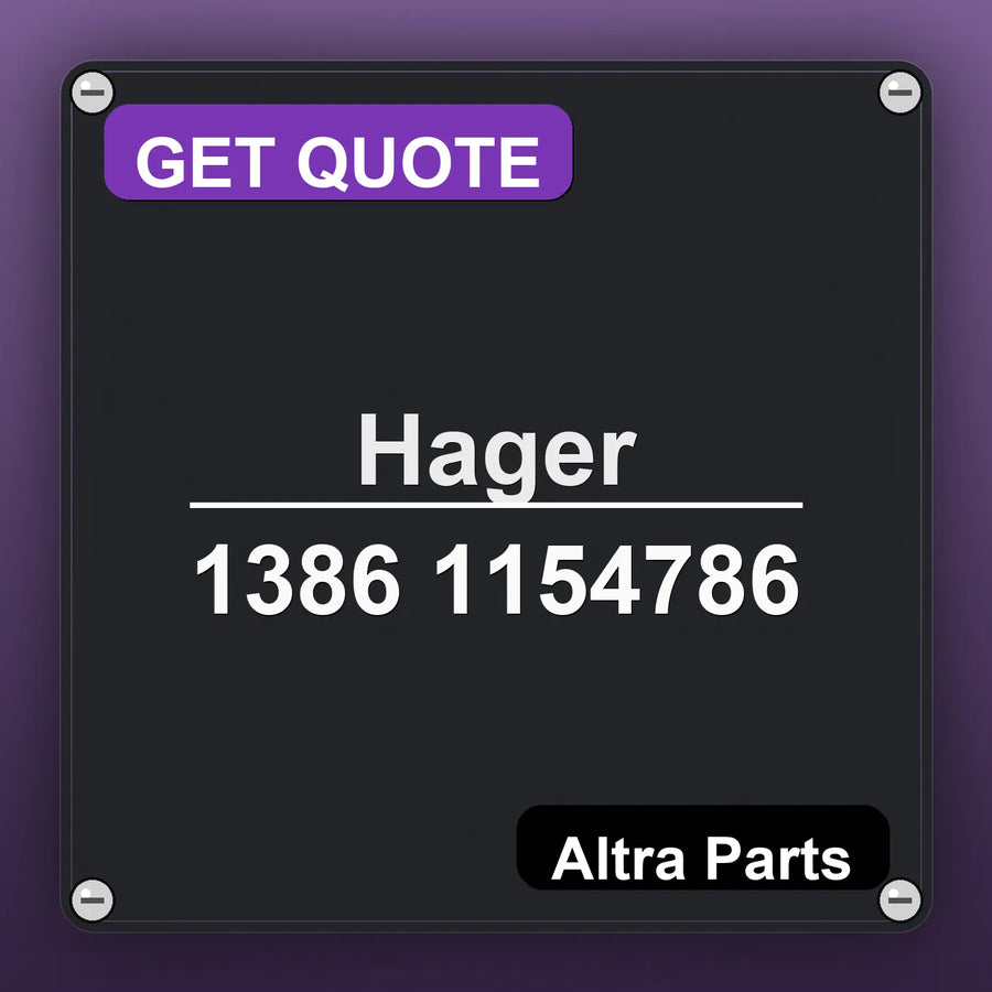Hager 1386 1154786 industrial nameplate style image – Altra Parts. GET QUOTE.