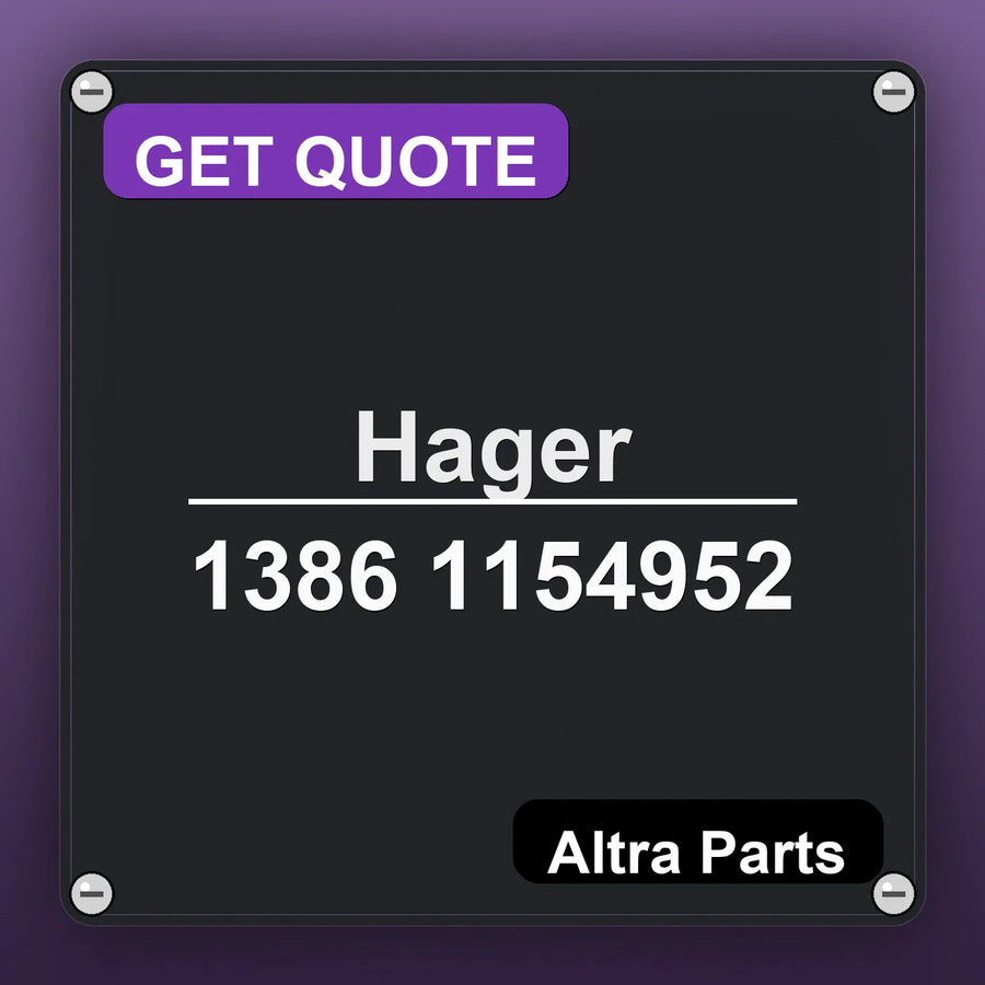 Hager 1386 1154952 industrial nameplate style image – Altra Parts. GET QUOTE.
