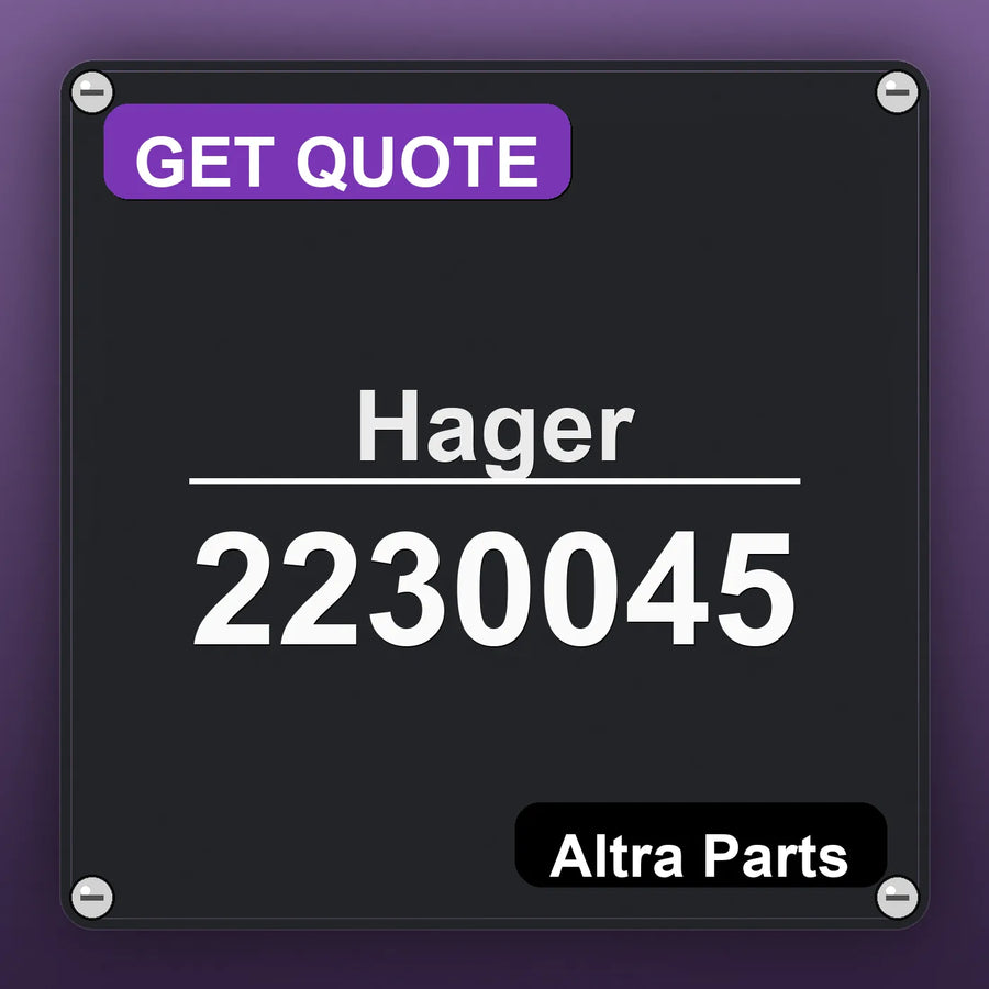 Hager 2230045 industrial nameplate style image – Altra Parts. GET QUOTE.