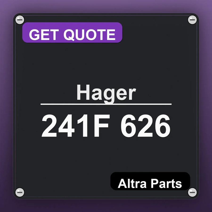 Hager 241F 626 industrial nameplate style image – Altra Parts. GET QUOTE.