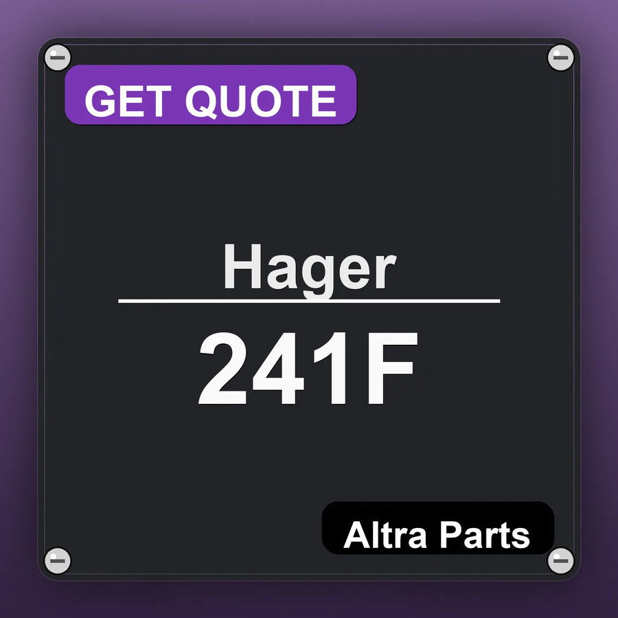 Hager 241F industrial nameplate style image – Altra Parts. GET QUOTE.