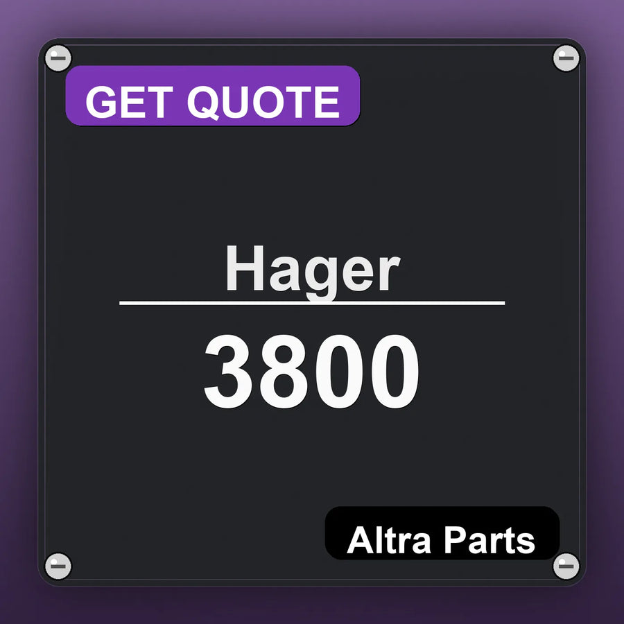 Hager 3800 industrial nameplate style image – Altra Parts. GET QUOTE.