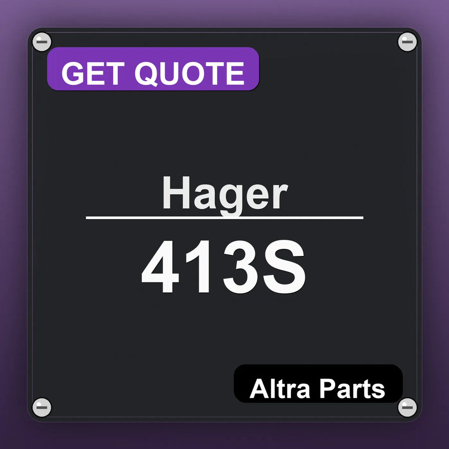 Hager 413S industrial nameplate style image – Altra Parts. GET QUOTE.