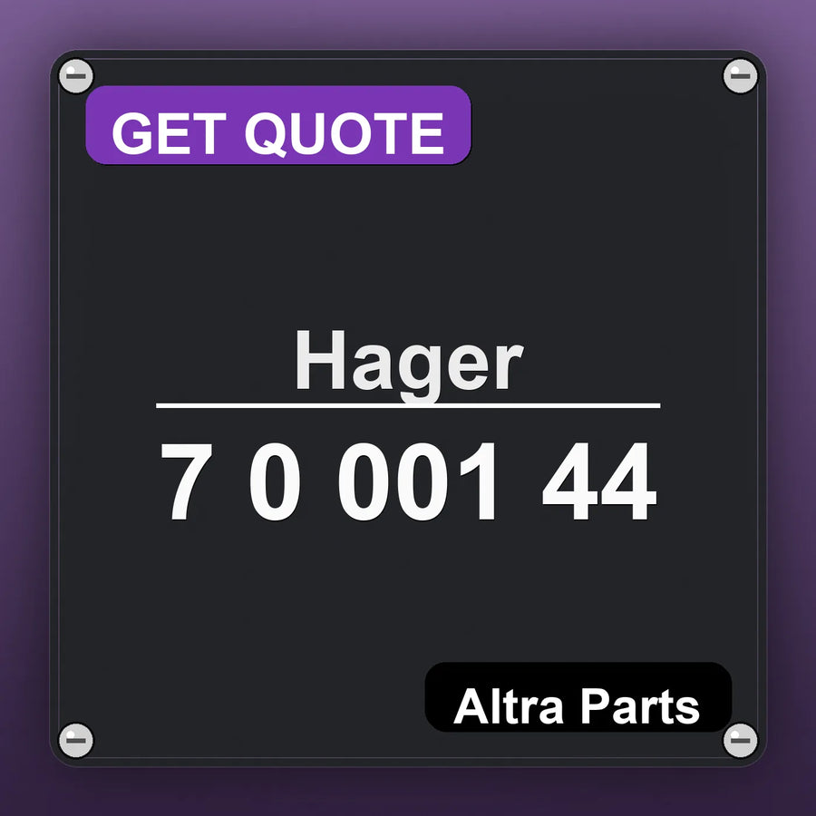 Hager 7 0 001 44 industrial nameplate style image – Altra Parts. GET QUOTE.