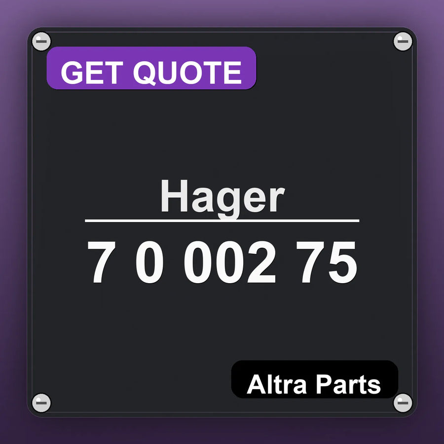 Hager 7 0 002 75 industrial nameplate style image – Altra Parts. GET QUOTE.