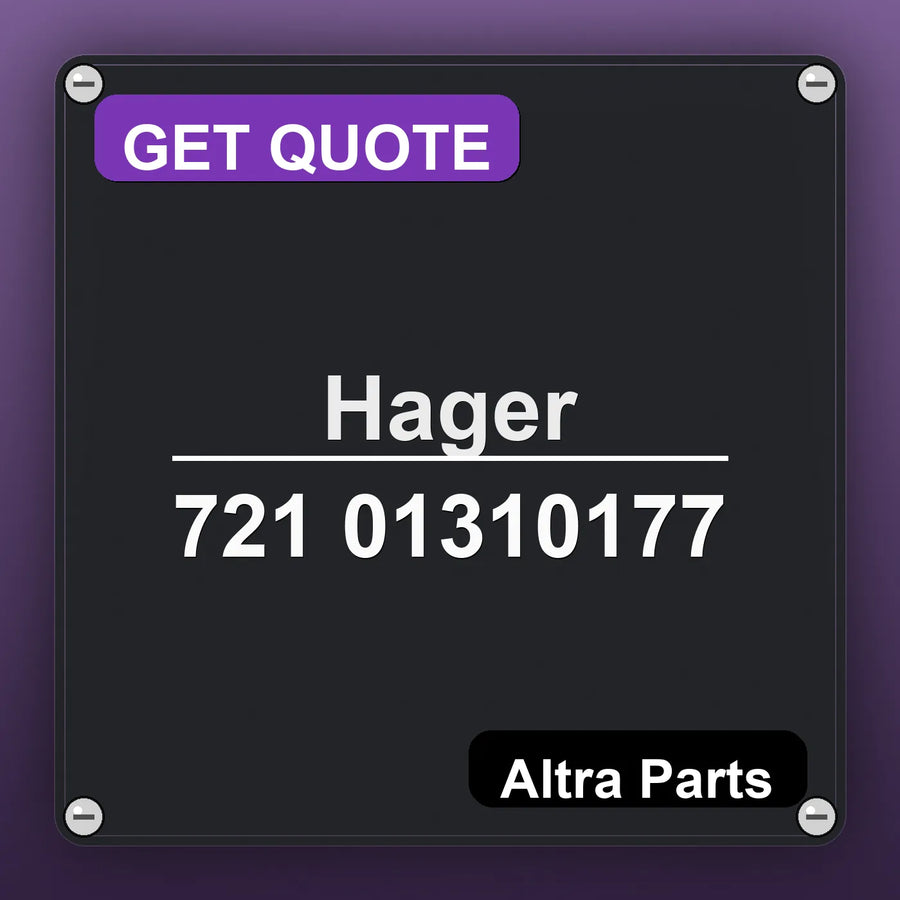 Hager 721 01310177 industrial nameplate style image – Altra Parts. GET QUOTE.