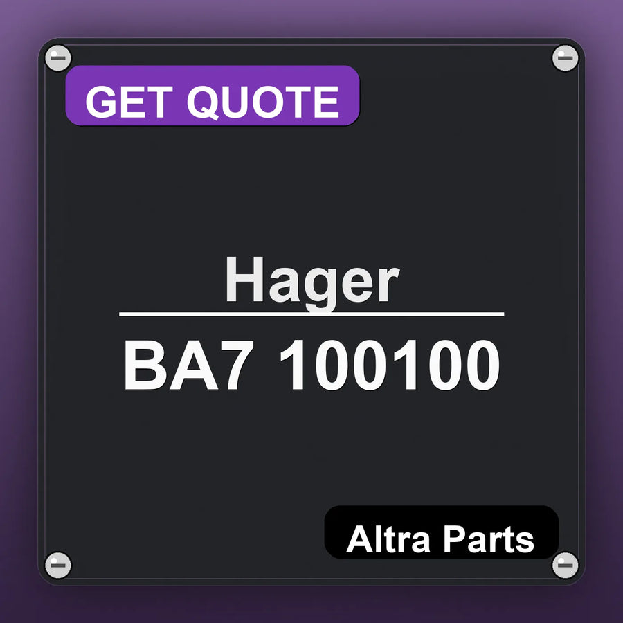 Hager BA7 100100 industrial nameplate style image – Altra Parts. GET QUOTE.
