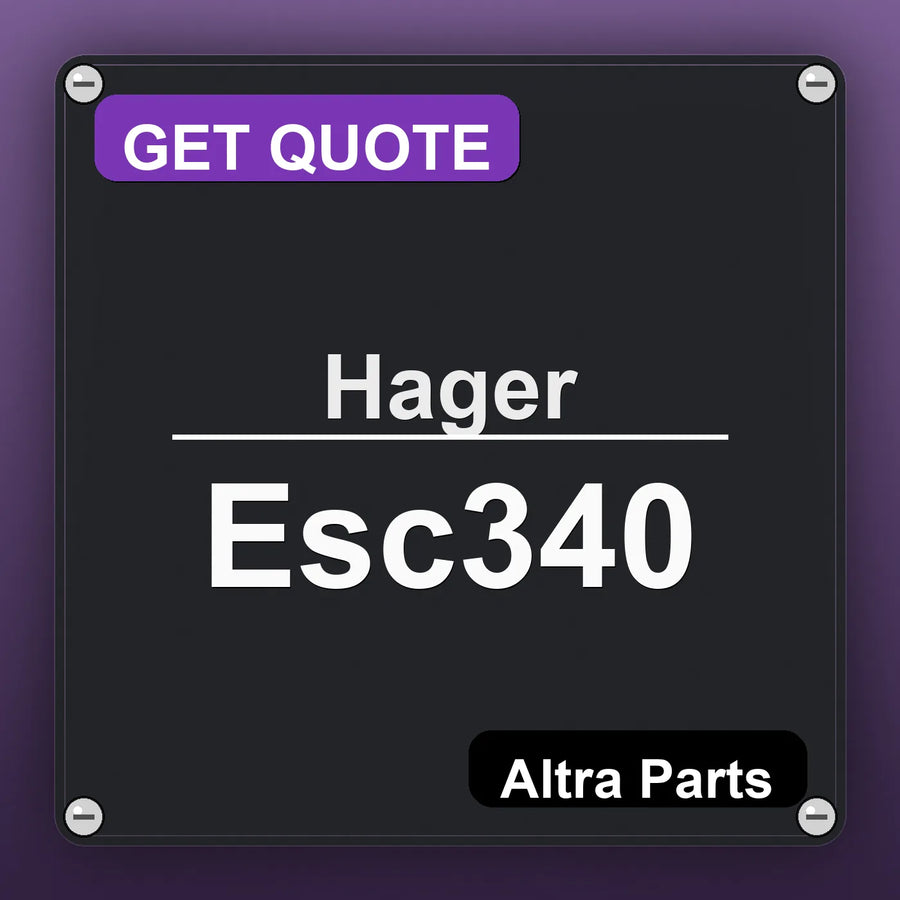 Hager Esc340 industrial nameplate style image – Altra Parts. GET QUOTE.