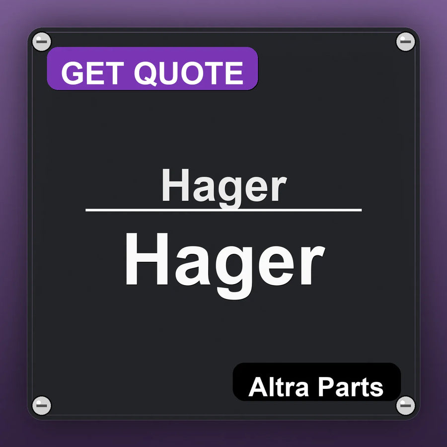 Hager Hager industrial nameplate style image – Altra Parts. GET QUOTE.