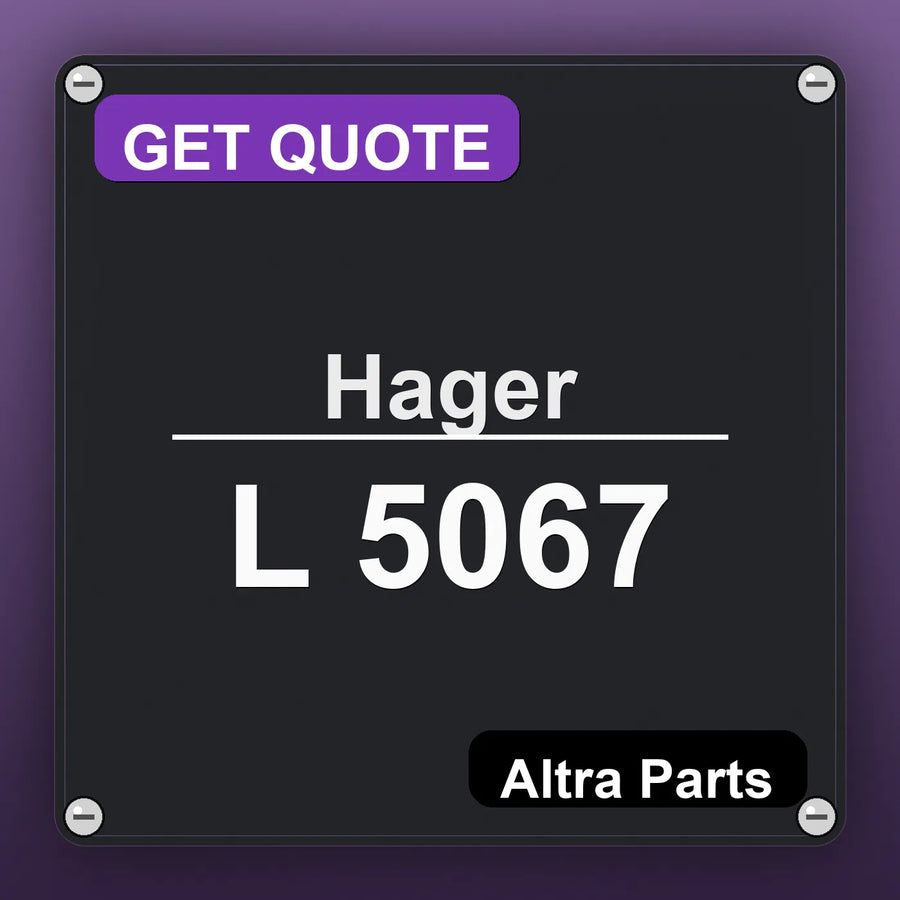 Hager L 5067 industrial nameplate style image – Altra Parts. GET QUOTE.