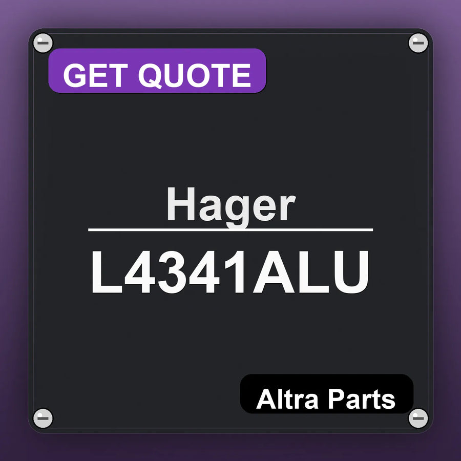 Hager L4341ALU industrial nameplate style image – Altra Parts. GET QUOTE.