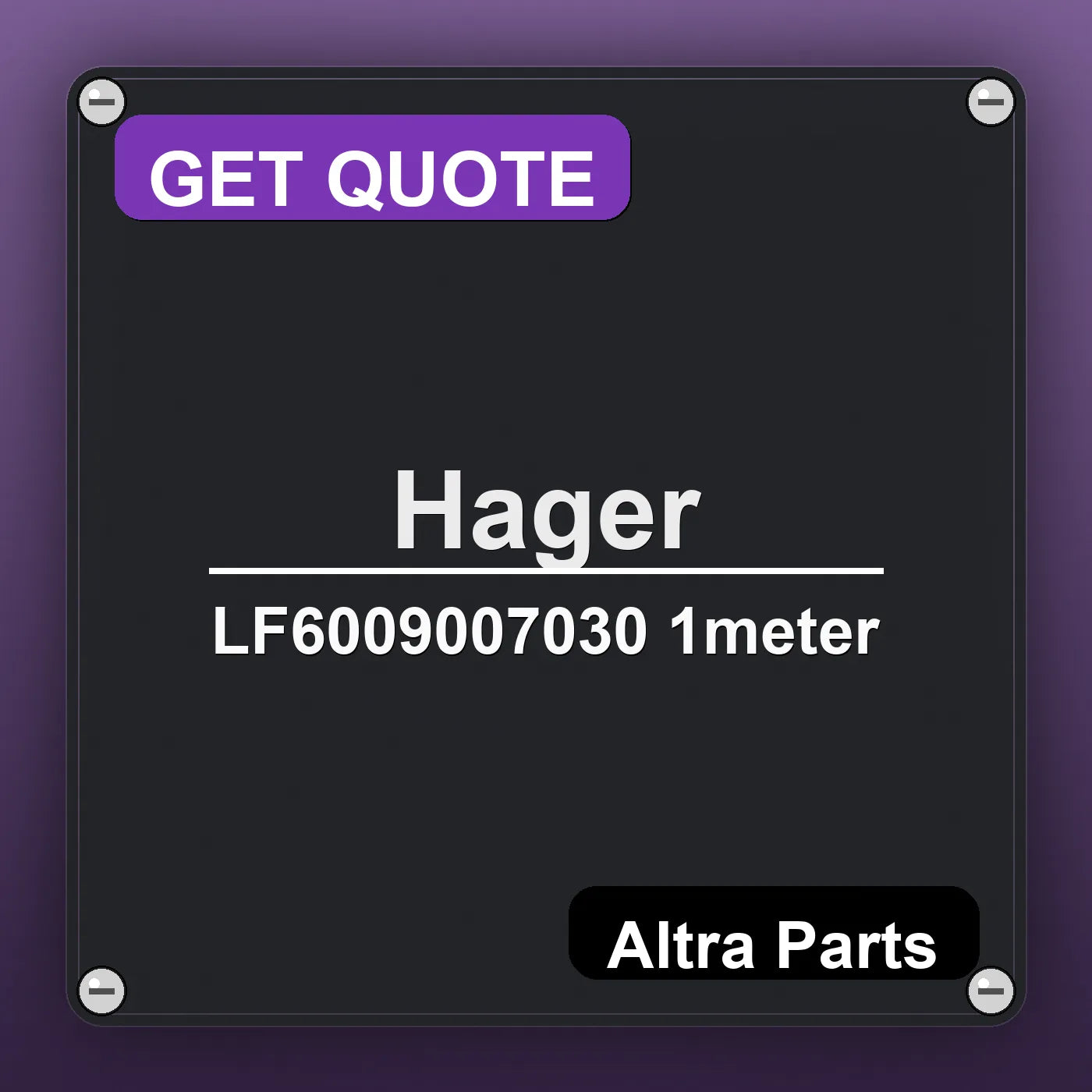 Hager LF6009007030 1meter industrial nameplate style image – Altra Parts. GET QUOTE.