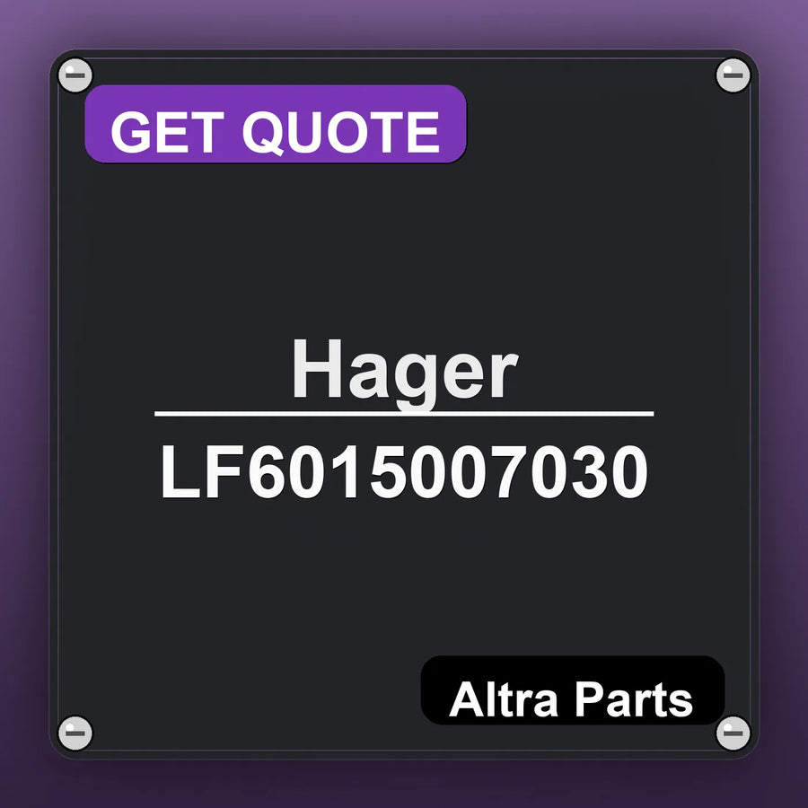 Hager LF6015007030 industrial nameplate style image – Altra Parts. GET QUOTE.