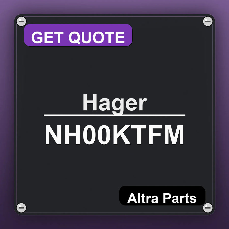 Hager NH00KTFM industrial nameplate style image – Altra Parts. GET QUOTE.