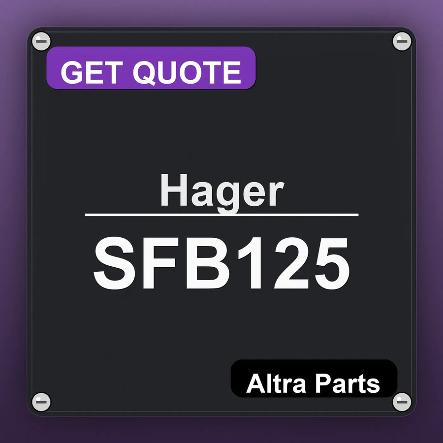 Hager SFB125 industrial nameplate style image – Altra Parts. GET QUOTE.