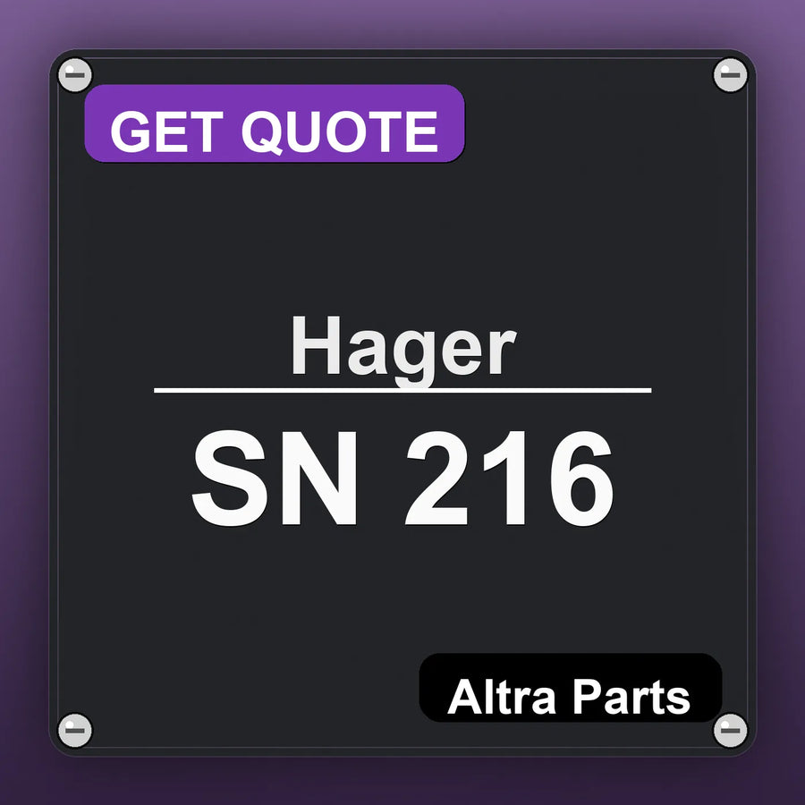 Hager SN 216 industrial nameplate style image – Altra Parts. GET QUOTE.