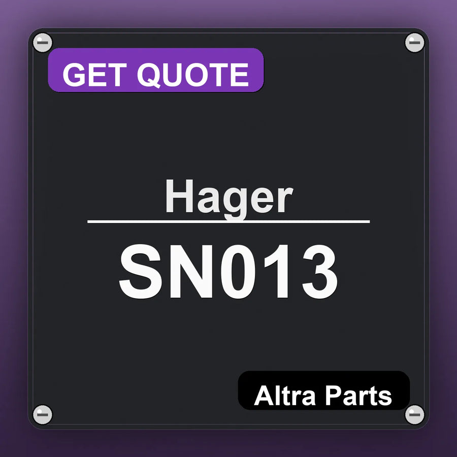Hager SN013 industrial nameplate style image – Altra Parts. GET QUOTE.