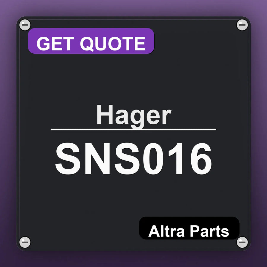 Hager SNS016 industrial nameplate style image – Altra Parts. GET QUOTE.