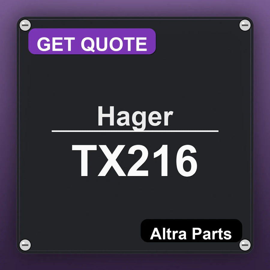 Hager TX216 industrial nameplate style image – Altra Parts. GET QUOTE.