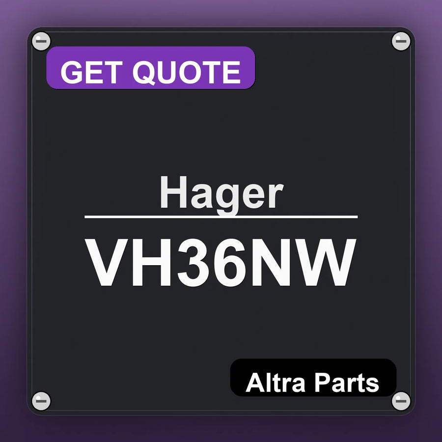 Hager VH36NW industrial nameplate style image – Altra Parts. GET QUOTE.