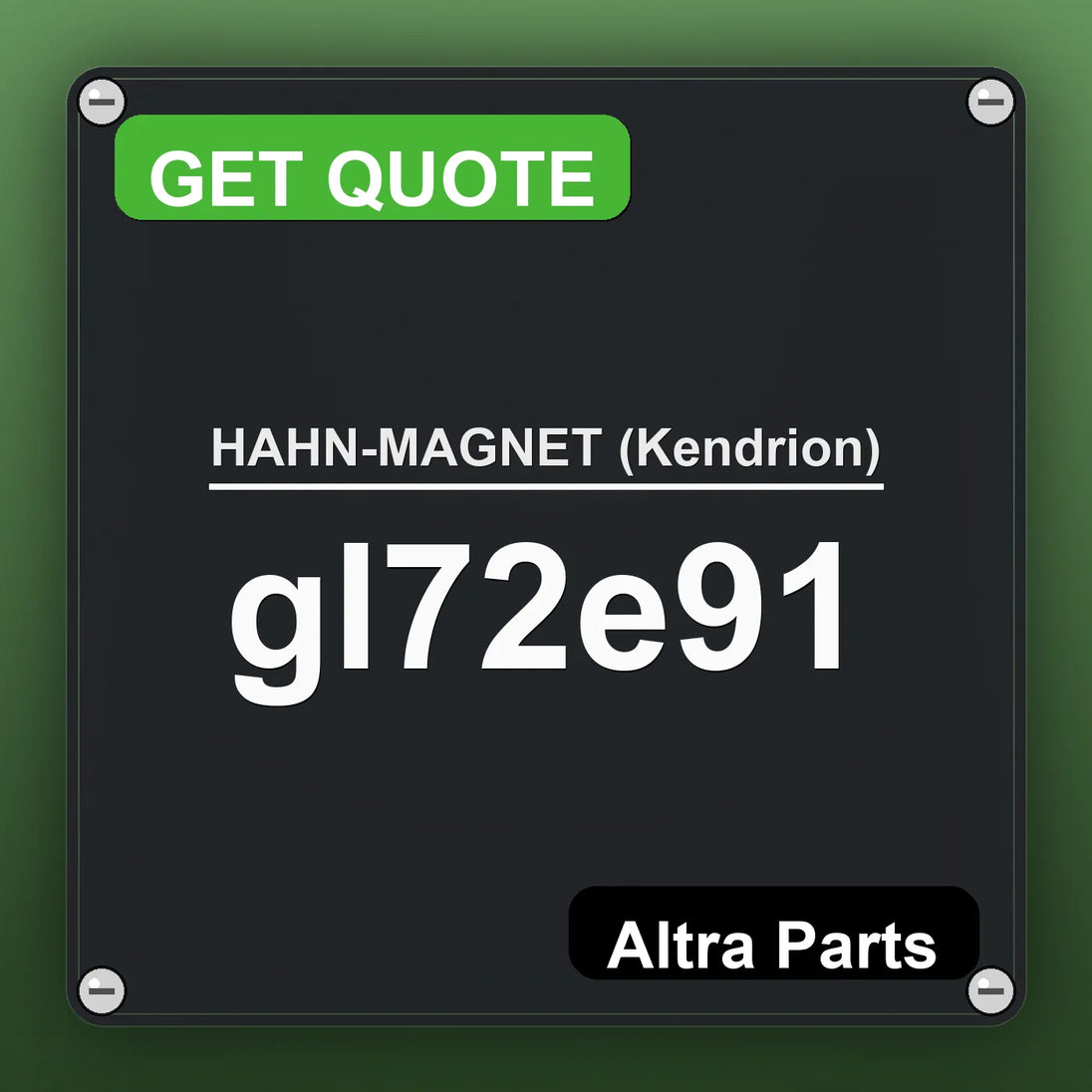 HAHN-MAGNET (Kendrion) gl72e91 industrial nameplate style image – Altra Parts. GET QUOTE.