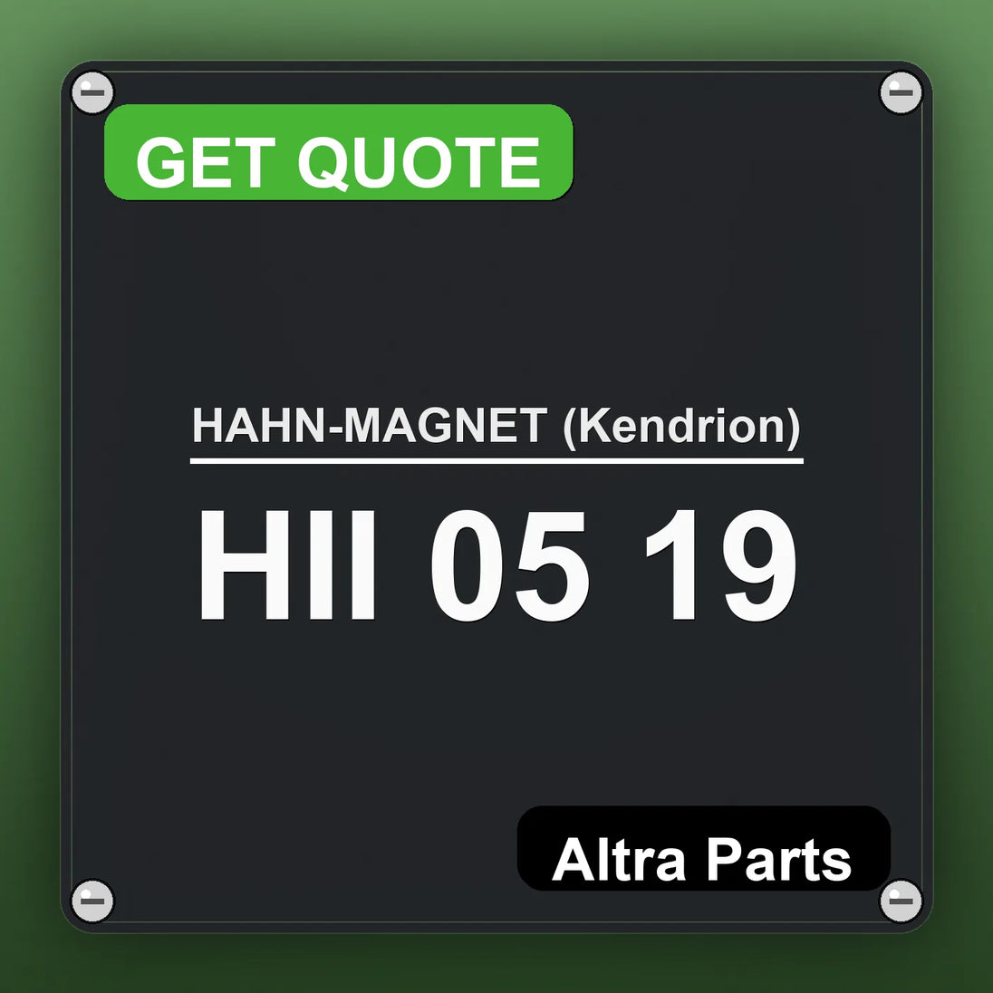 HAHN-MAGNET (Kendrion) HII 05 19 industrial nameplate style image – Altra Parts. GET QUOTE.