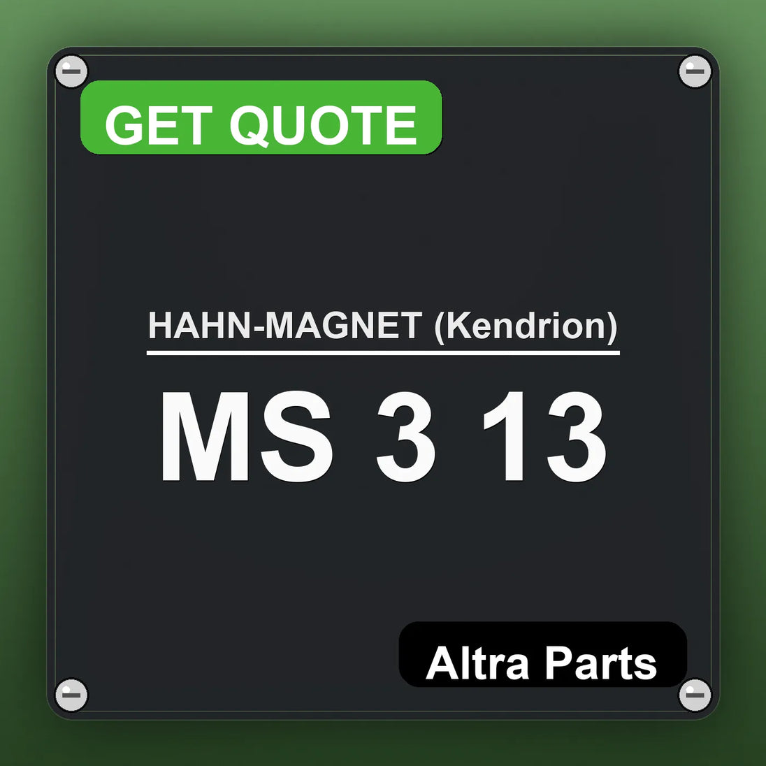 HAHN-MAGNET (Kendrion) MS 3 13 industrial nameplate style image – Altra Parts. GET QUOTE.