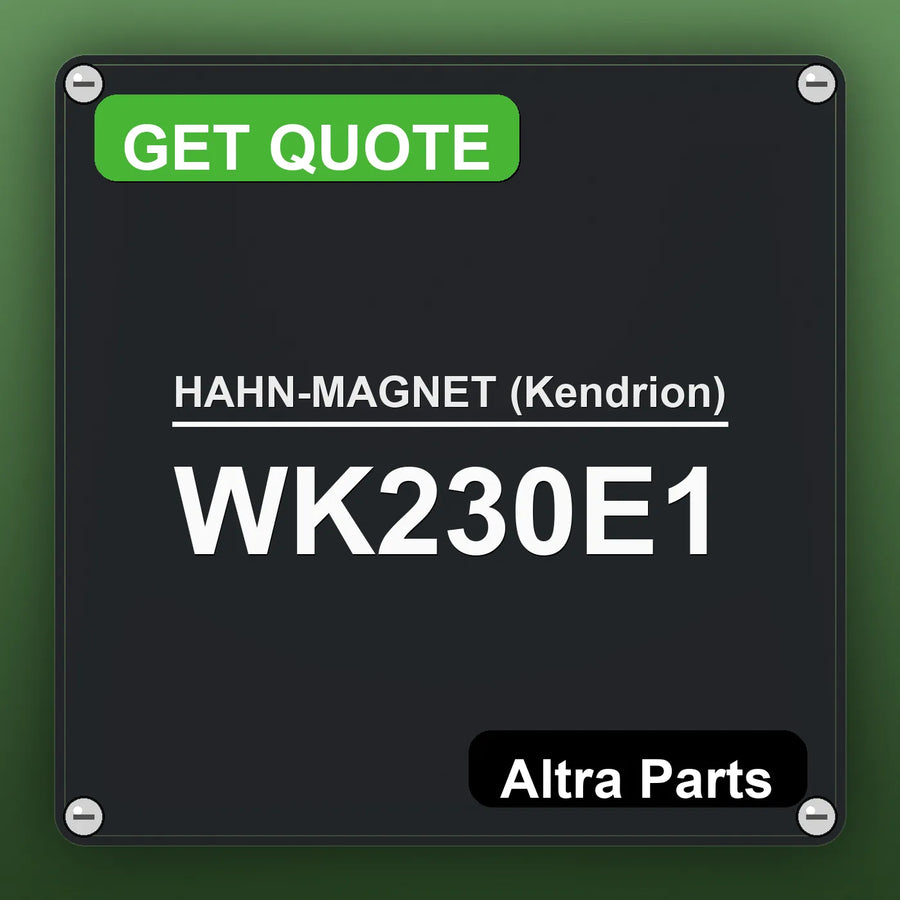HAHN-MAGNET (Kendrion) WK230E1 industrial nameplate style image – Altra Parts. GET QUOTE.