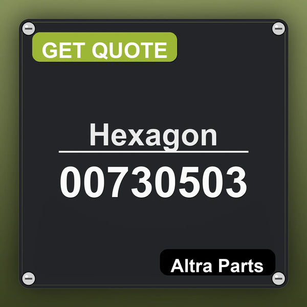 Hexagon 00730503 industrial nameplate style image – Altra Parts. GET QUOTE.
