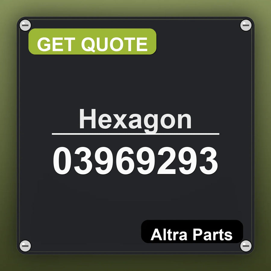 Hexagon 03969293 industrial nameplate style image – Altra Parts. GET QUOTE.