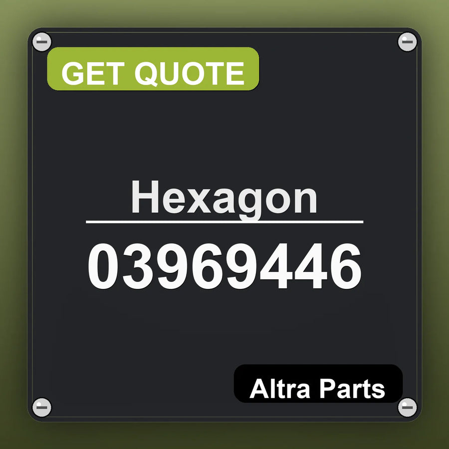Hexagon 03969446 industrial nameplate style image – Altra Parts. GET QUOTE.